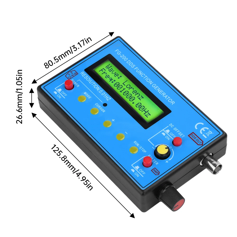 FG-200 0.01Hz - 500KHz DDS Function Signal Generator Frequency Signal Source Module Supports 15 Waveform Outputs