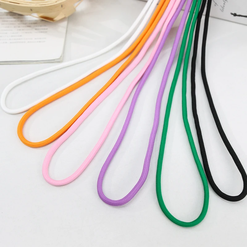 140cm Braided Rope Twisted Cord Solid Color 140cm Round Lace-up Rope, Sweater Hat Replacement Rope, Shoelaces, Polyester Braided