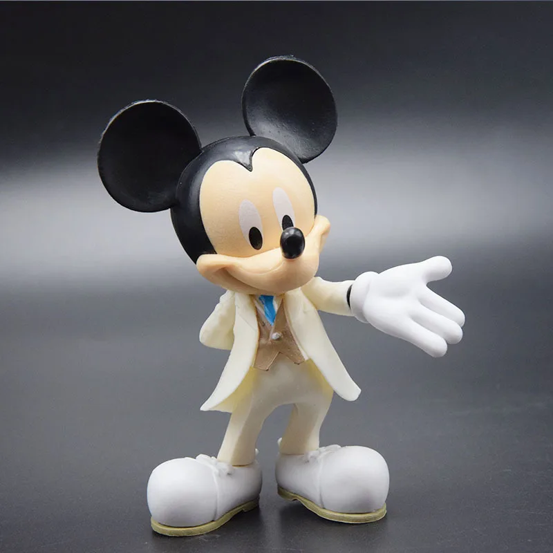 Disney 12cm Mickey Minnie Mouse Wedding Dress Model Dolls Kawaii Figurine Party Cake Diy Decorations Desk Ornament Wedding Gift