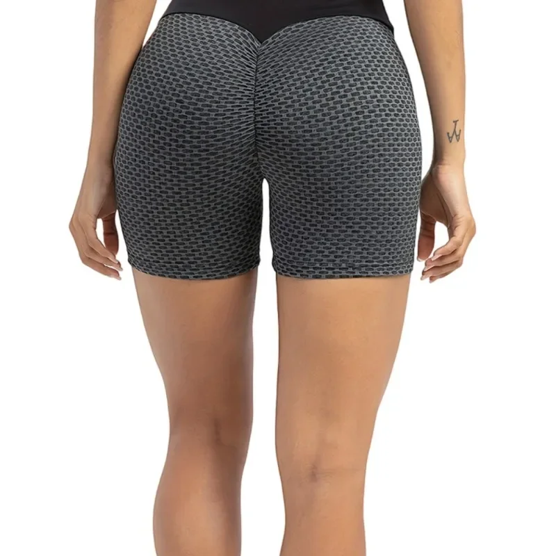 Honeycomb Printed Shorts Women Fitness Yoga Shorts High Waist Hip Liftting Slim Leggings Gym Trainning Elastic Pants for Summer