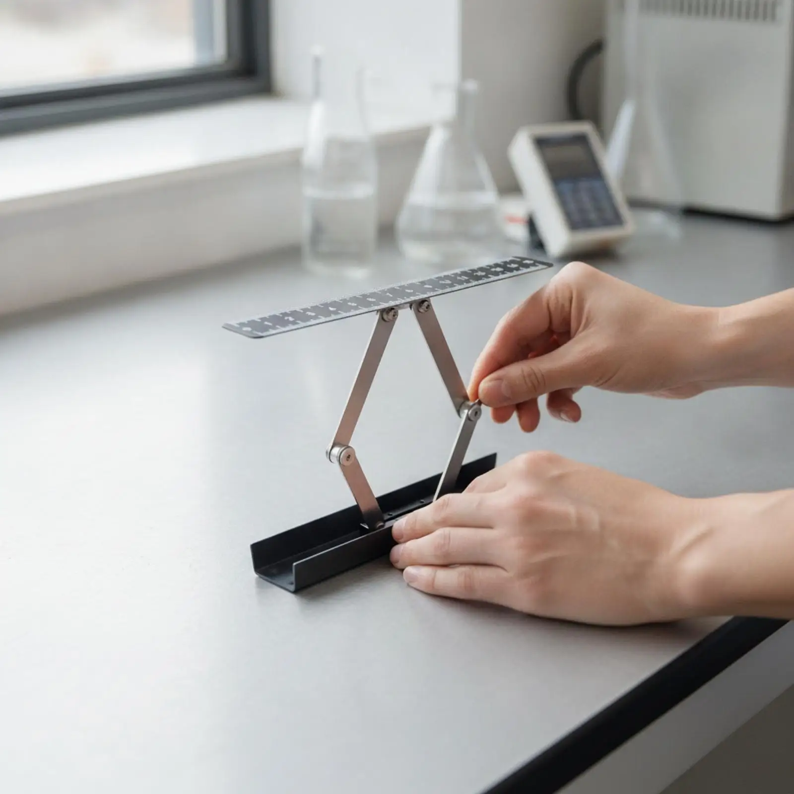 Adjustable Photo Measuring Scale Metal Bracket 150mm Precision Ruler for Professional Evidence Capture