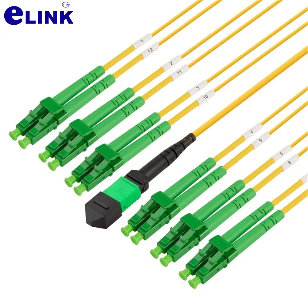 MPO-LC patchcord 8/12/24 cores SM female 1-50m10m MTP-8LCAPC 12LC fiber breakout Type B type A 8C 12C ftth jumper FTTH ELINK