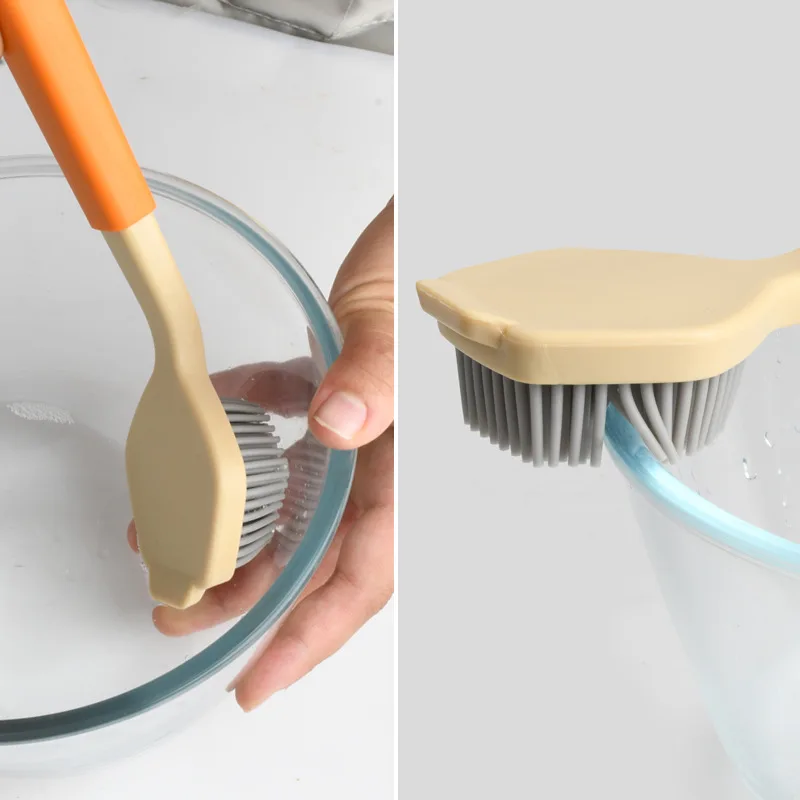 Kitchen Silicone Dishwashing Brush, Non Stick Pot Cleaning Brush, Dishwashing Sink Cleaning Brush, Kitchen Cleaning Brush