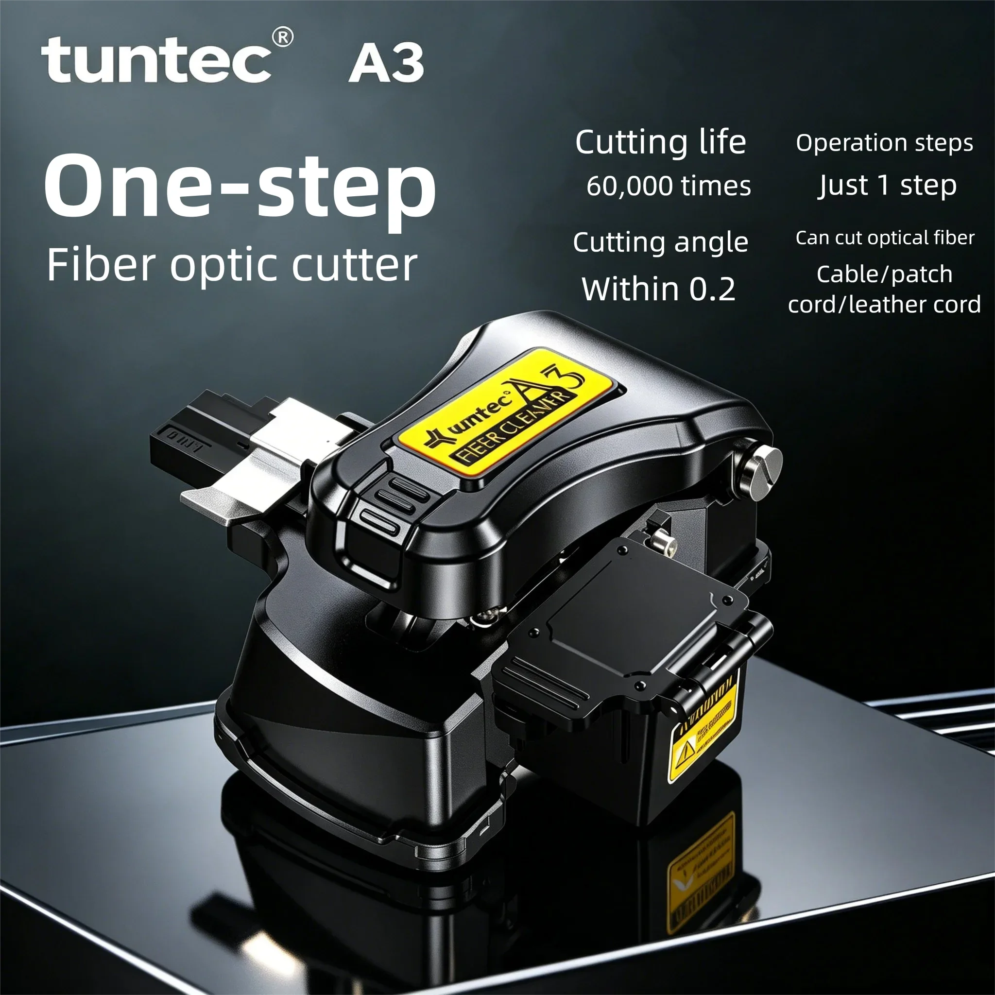 High Precision One-step Fiber Cleaver Alloy Fiber Optic Cutting Tool Cold Connection/Hot Melt/SM/MM Automatic Fiber Optic Cutter