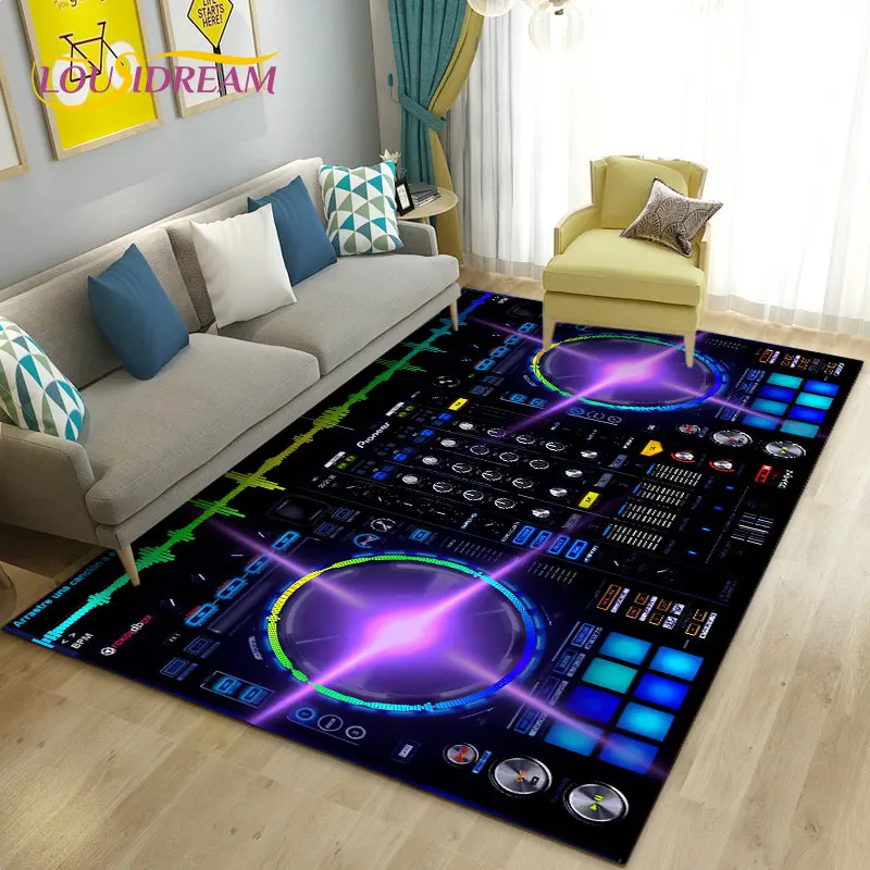 3D DJ Music Screen Keyboard Area Rug,Carpet Rug for Living Room Bedroom Sofa Doormat Decoration,Kid Play Non-slip Floor Mat Gift