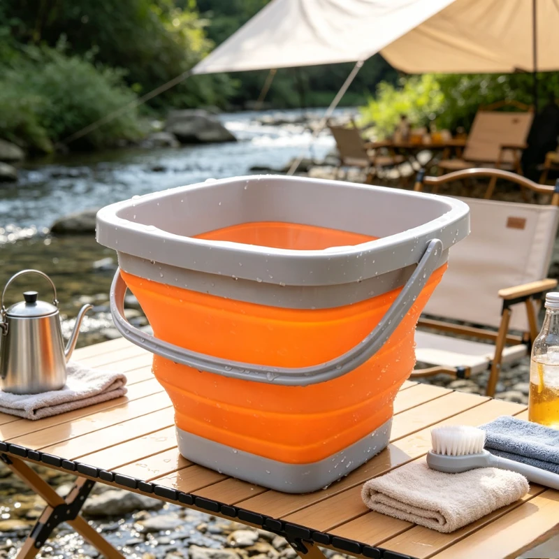 10L Silicone Foldable Bucket Large Collapsible Car Wash Fishing Camping Water Pail Heat Resistant Portable Storage 접이식 버킷