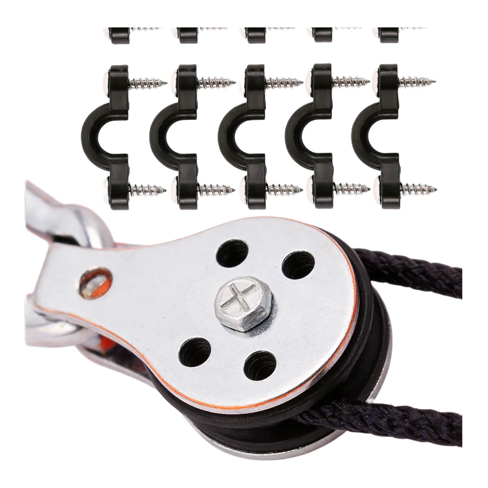 Stainless Steel Screw and Nylon Pad Eye Pack for Kayak Deck Rigging with 10 Loops and 20 Screws for Consistent Performance