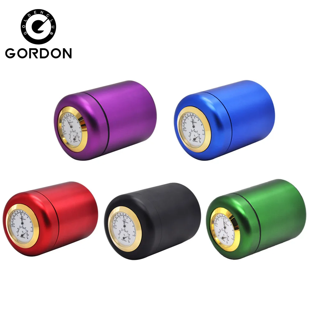 GORDON Aluminum Metal Storage Stash Jar (Capacity180ml) Thermometer Hygrometer Airtight Proof Storage Container Pill Box Case