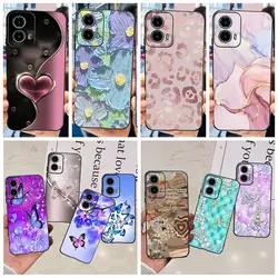 For Cover Motorola Moto G24 Power Case Motorola G04 G34 G24 Back Cover Jelly Fashion Flower Butterfly Funda Shell Soft Bumper