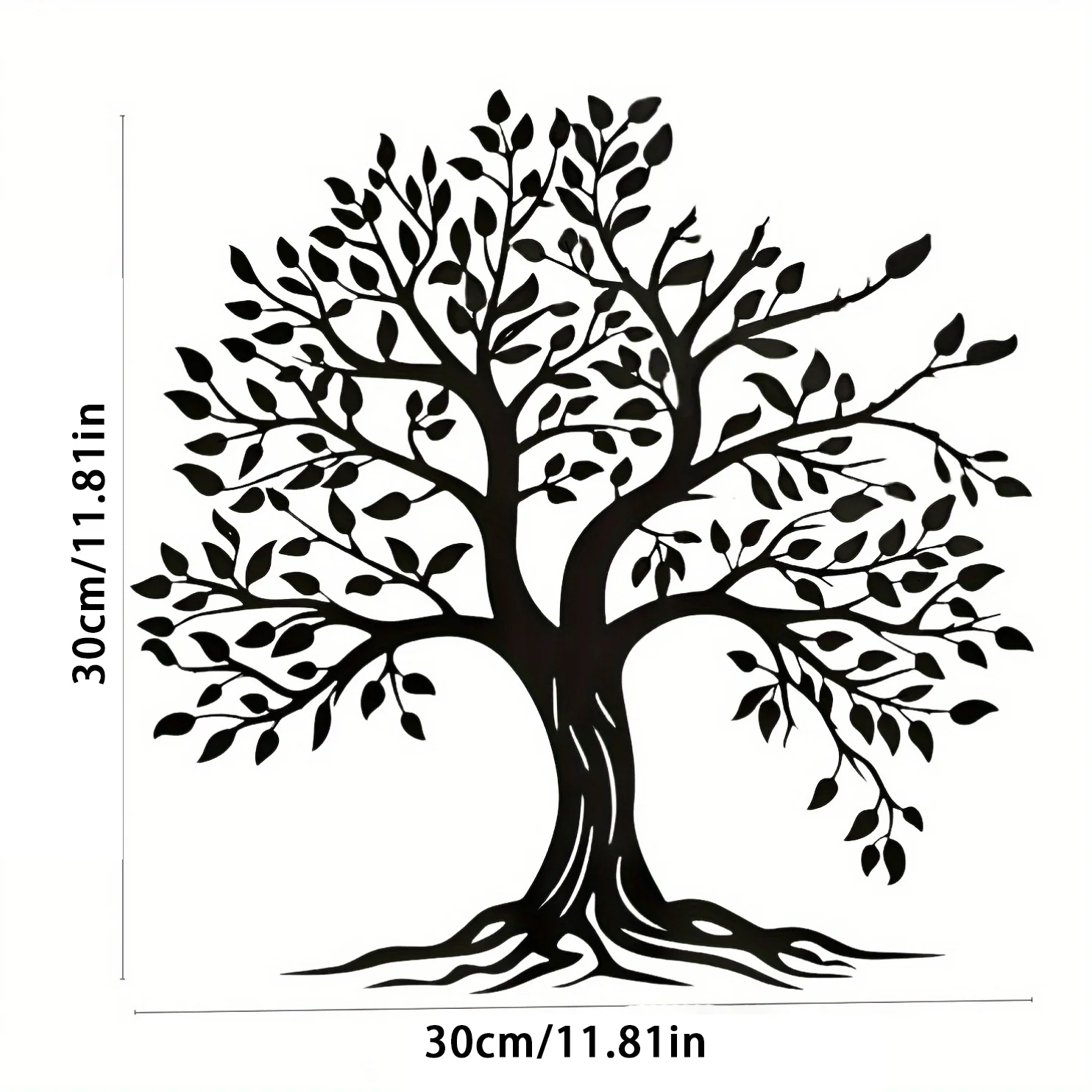 1pc Elegant Tree of Life Black Metal Wall Sculpture, Artistic Decorative Style,  Exquisite Leaf Details, Suitable for Home - view 2