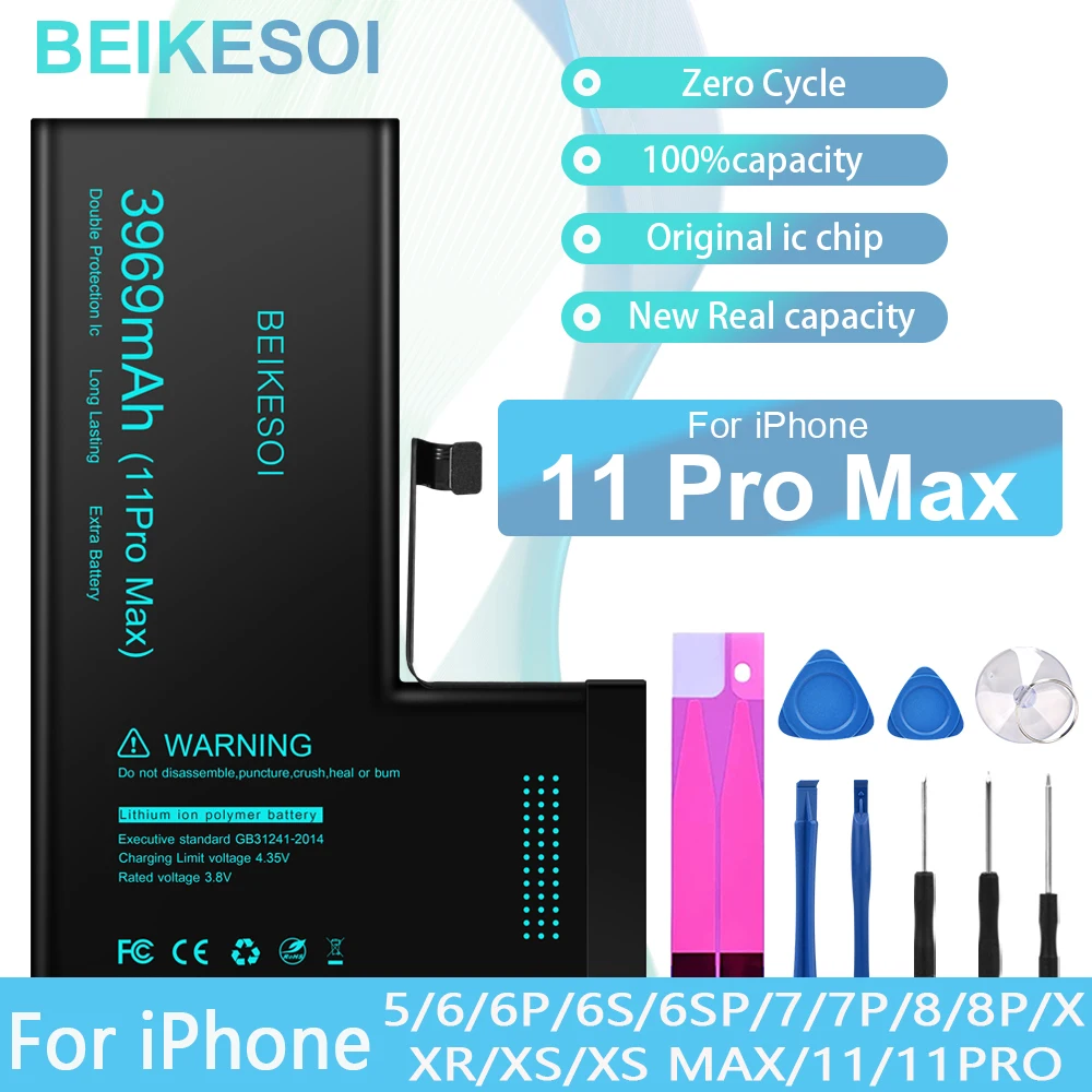 

BEIKESOI Battery For iPhone 11 Pro MAX High capacity battery For iPhone 11proMAX 11PM Battery Long standby time with Tool