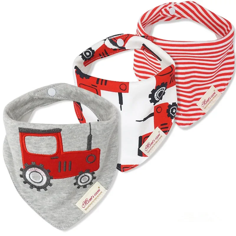 3pcs Baby Bandana Bibs Cotton Multi-Style Triangle Cartoon Babadores Para Bebe Infant Boys Girls Saliva Towel Burp Cloths