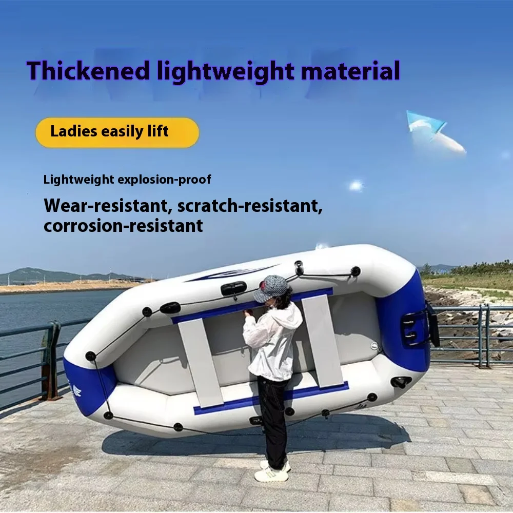 SOLAR MARINE8Person Inflatable Dinghy Fishing Kayak Rowing Boats Laminated Wear-Resistant With Fishing Rod Holder Outboard Motor
