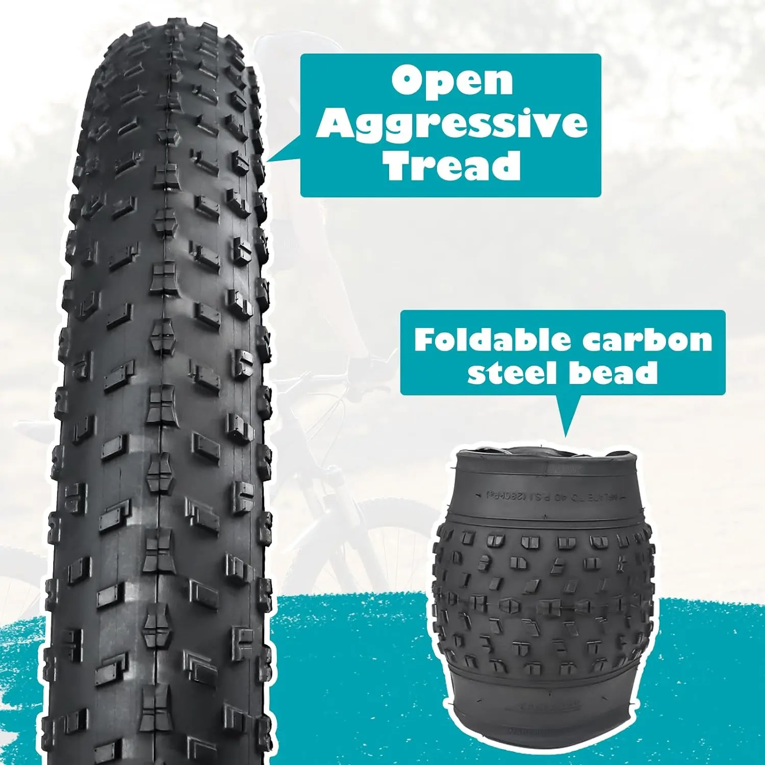 ZUKKA E Bike Fat tire 20 x 3.0 Fat tire Heavy Duty High-Performance Wear-Resistant E-Bike Mountain Snow Bike Tire Black