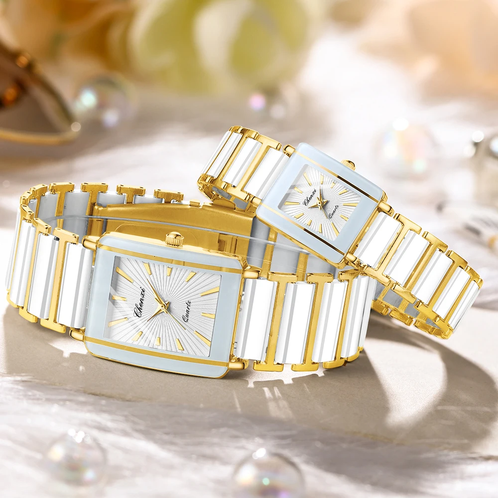 CHENXI Fashion Luxury Couple Watches Top Brand Men Women Quartz Wristwatch Lover Waterproof Stainless Steel Valentine Gift