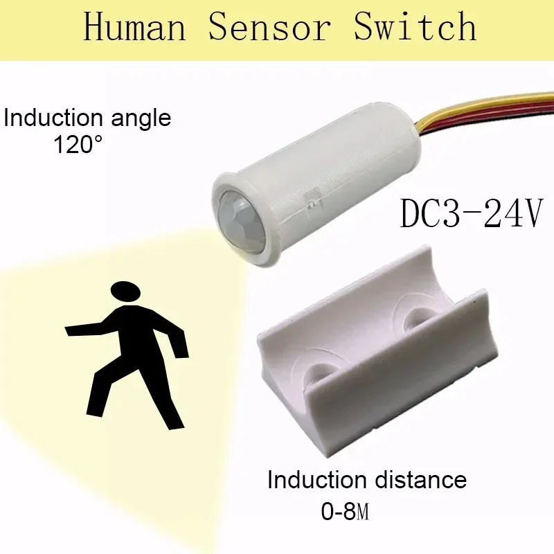 DC12V-24V PIR Motion Sensor LED Strip Light Switch IR Infrared Human Body Induction Dectector Switch Auto ON / OFF customized