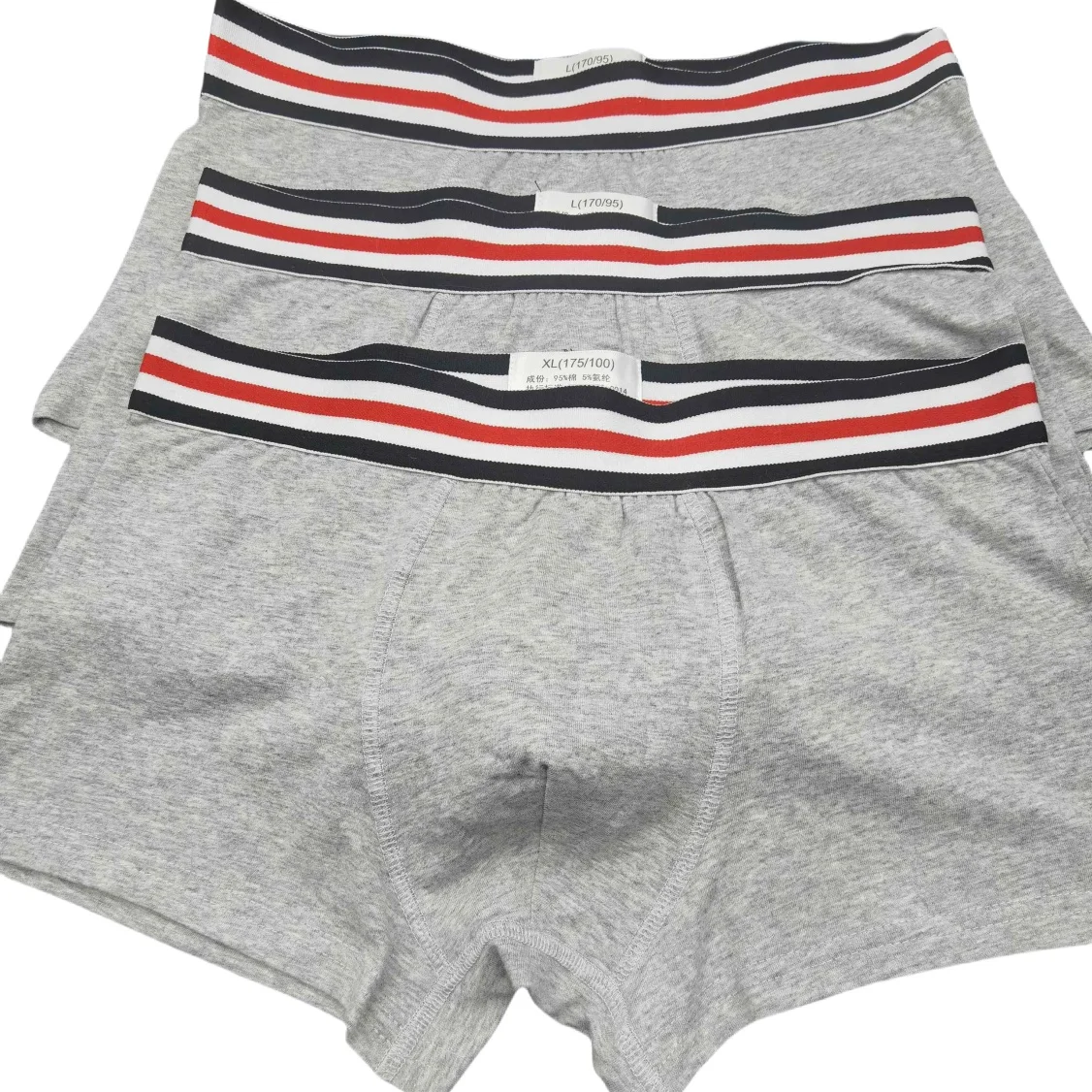 3pcs High Quality Cotton Men's Boxer Underwear Fashion Letter Belt Men's U Convex Pouch Breathable Solid Color Male Panties Shor