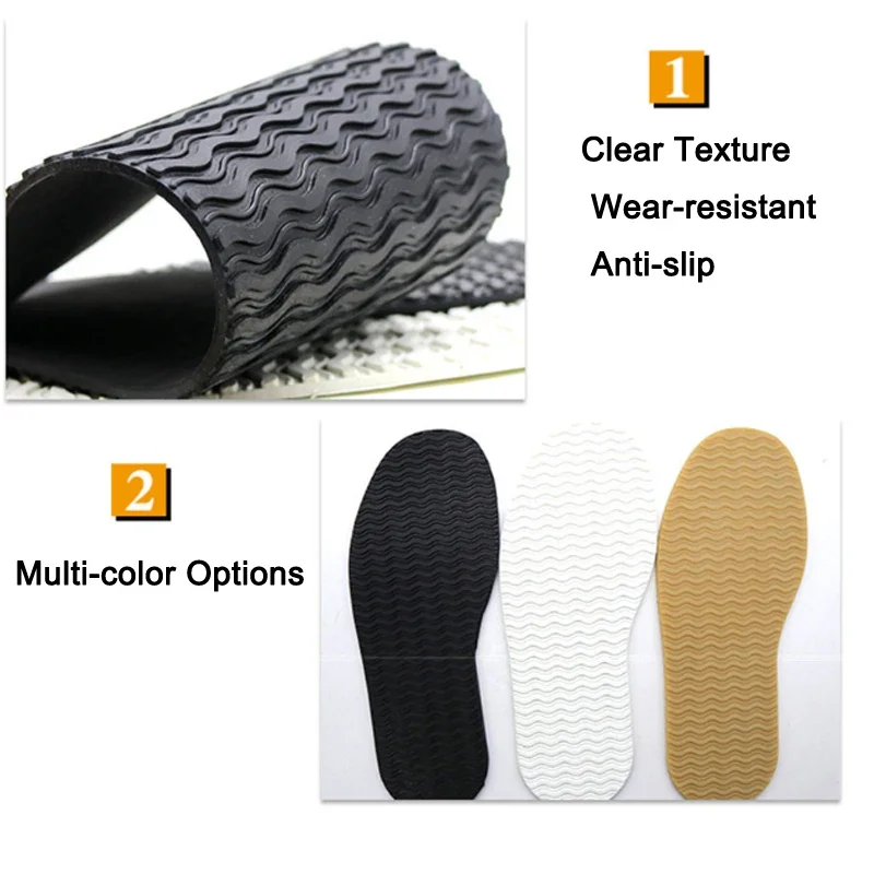 Rubber Full Soles for Shoes Outsoles Insoles Anti Slip Ground Grip Sole Protector Sneaker Repair Worker Shoe Self Adhesive Pads