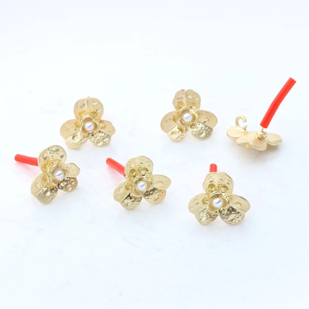 

10pcs Flower Stud Earrings Connectors Matt Gold Earrings Base Jewelry Making Findings Handmade Earring Settings Earrings Hooks