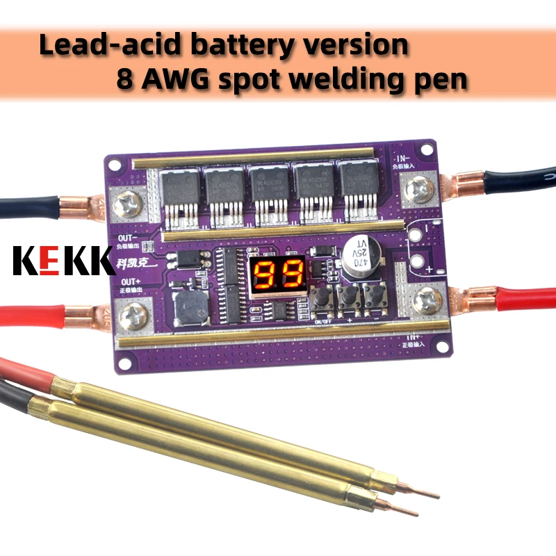 KEKK K99 Mini-Punktschweißgerät, 99 Gänge, Mini-Punktschweißgerät-Steuerplatine für 18650-Batterie, 0,1–0,3 mm Nickelblech