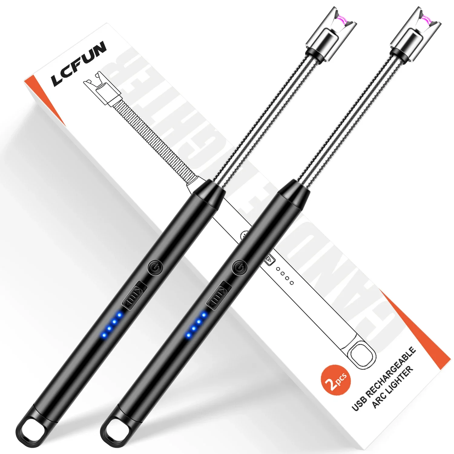 LCFUN Windenergie – Defensivmotor, wiederaufladbares Licht für LED-Bildschirme, 2-fache Verpackung, Rauchzubehör, Feuerzeuge, Rauchen