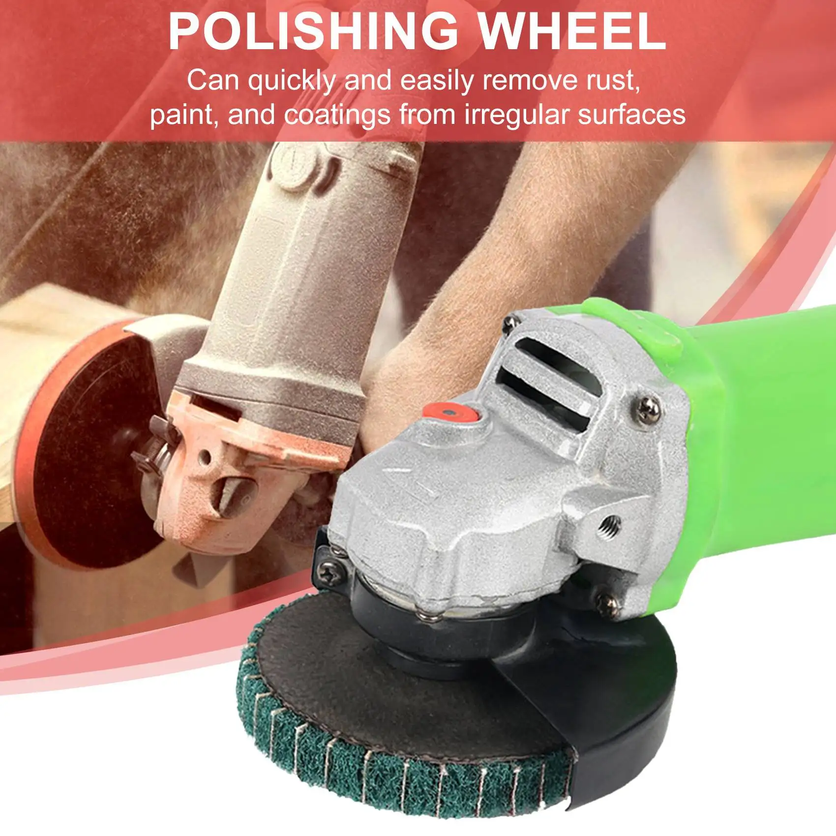 NEW 8PCS 4 Inch Red & Green Nylon Fiber Flap Discs Set Assorted Sanding Grinding Buffing Wheels for Angle Grinder