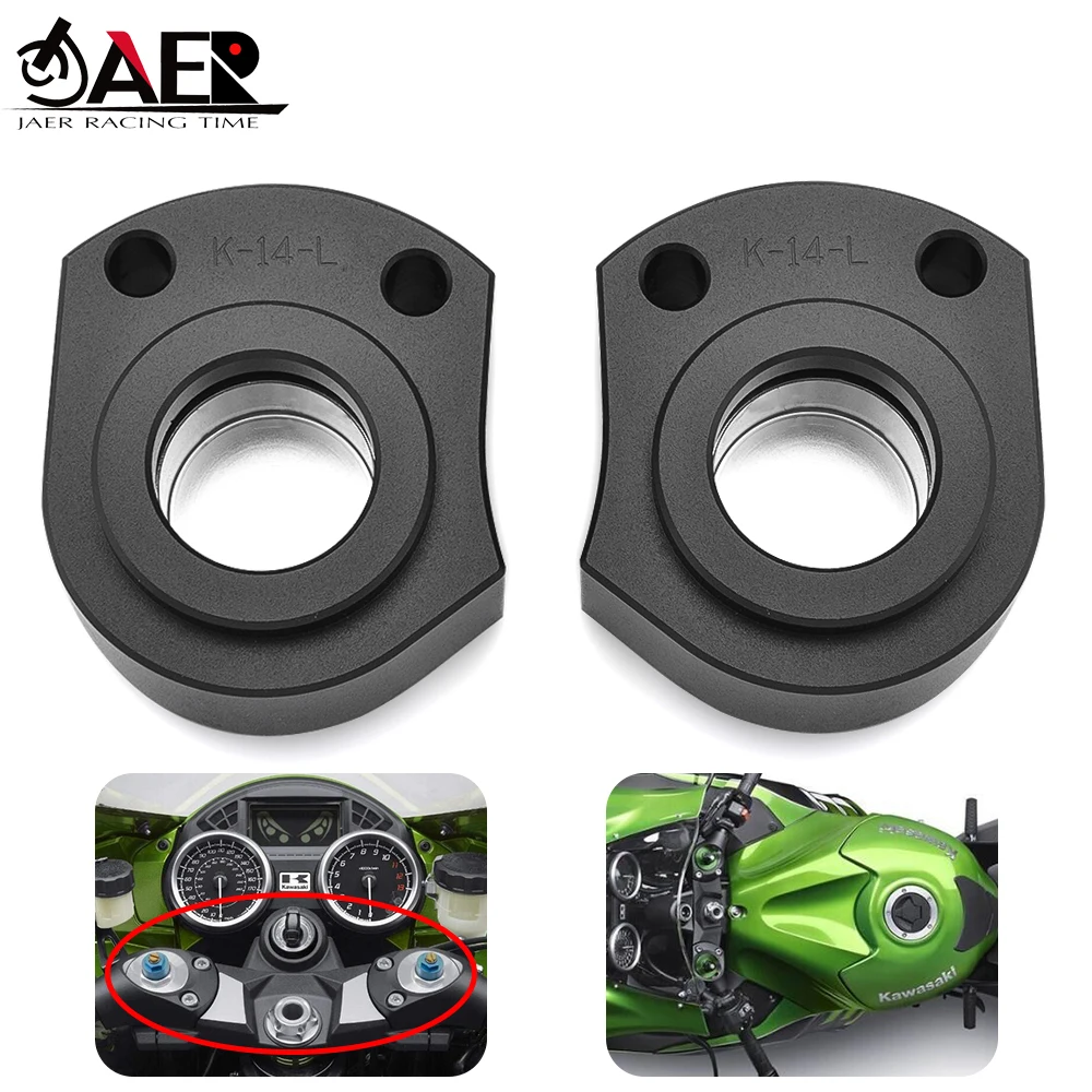 Motorcycle Aluminium Handlebar Riser Clamp Bar Mount Adaptor For Kawasaki ZX-14R ZX14R ZZR1400 2006-2018