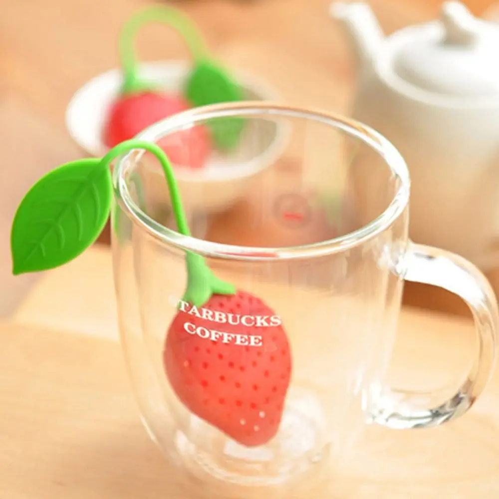 Creative Silicone Tea Ball Infuser Strawberry Teabag Firmly Coffee Filter Reusable Teapot Gadgets Brewing Device Kitchen Tools