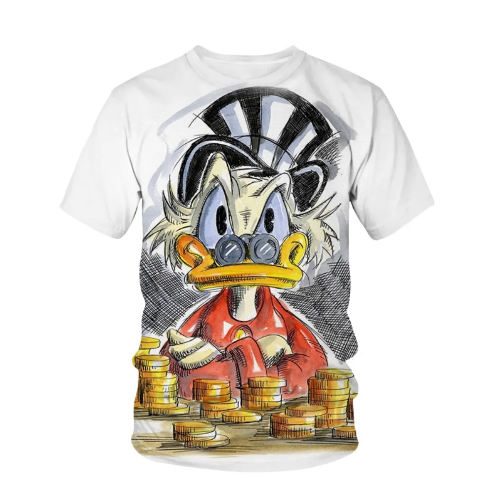 

Disney Funny Donald Duck T-Shirt unisex Round Neck Loose T-Shirt Short Sleeve Fashion 3D Printing T-Shirt Addicting