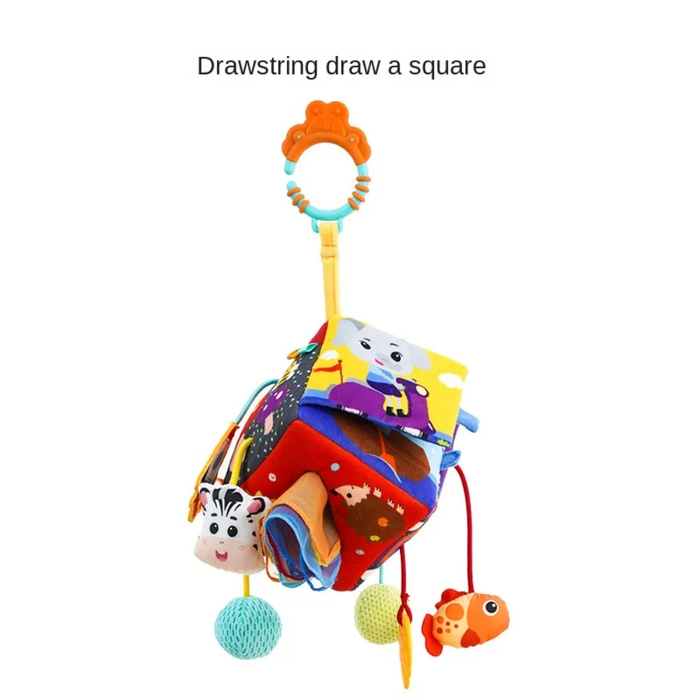 Triângulo sensorial brinquedos para criança animal dos desenhos animados puxar corda brinquedos criativo colorido montessori corda brinquedo recém-nascido