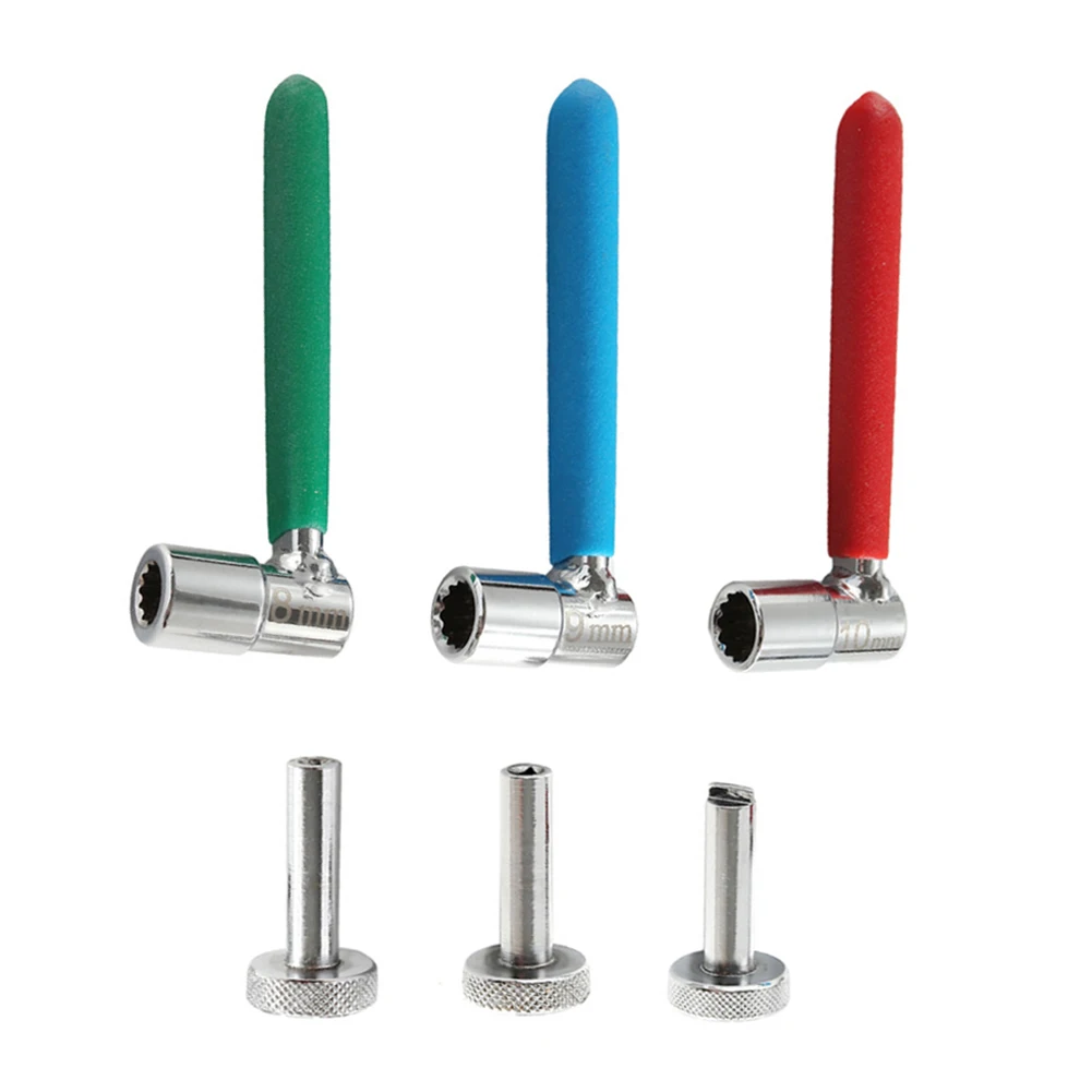 Professional Valve Tappet Adjustment Tool Kit 3 Piece Set 8mm 9mm 10mm Lock Nut Sockets for Motorcycle Engine Tuning