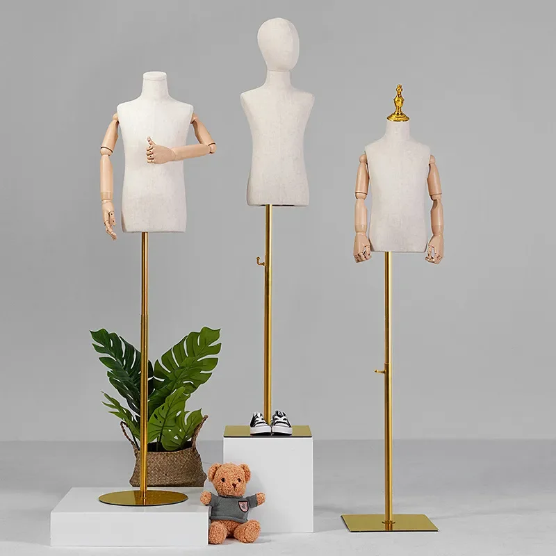 Children Clothing Display Stand Mannequin Bust Doll Props for Large Medium Small Kids Window Showcase Shelf
