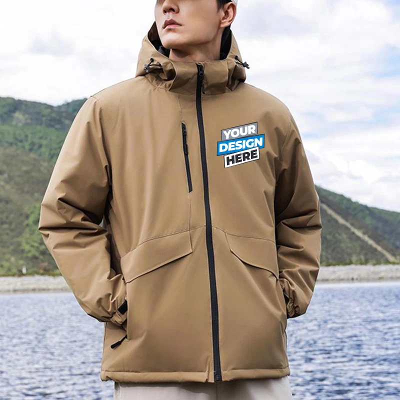 customized logo New Spring Autumn Brand Men's Windproof Zipper Jacket Casual High Quality Hooded Baseball Jacket Outdoor C2366