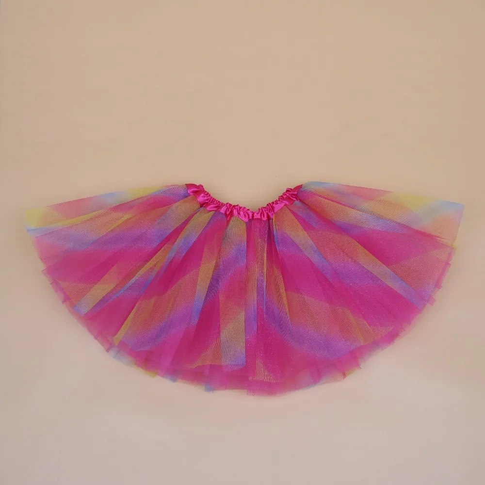 Summer Lovely Fluffy Tulle Baby Girls Tutu Skirt Pettiskirt Colorful Girls Skirts For 2-8T Kids Children Daughter 3 Layers