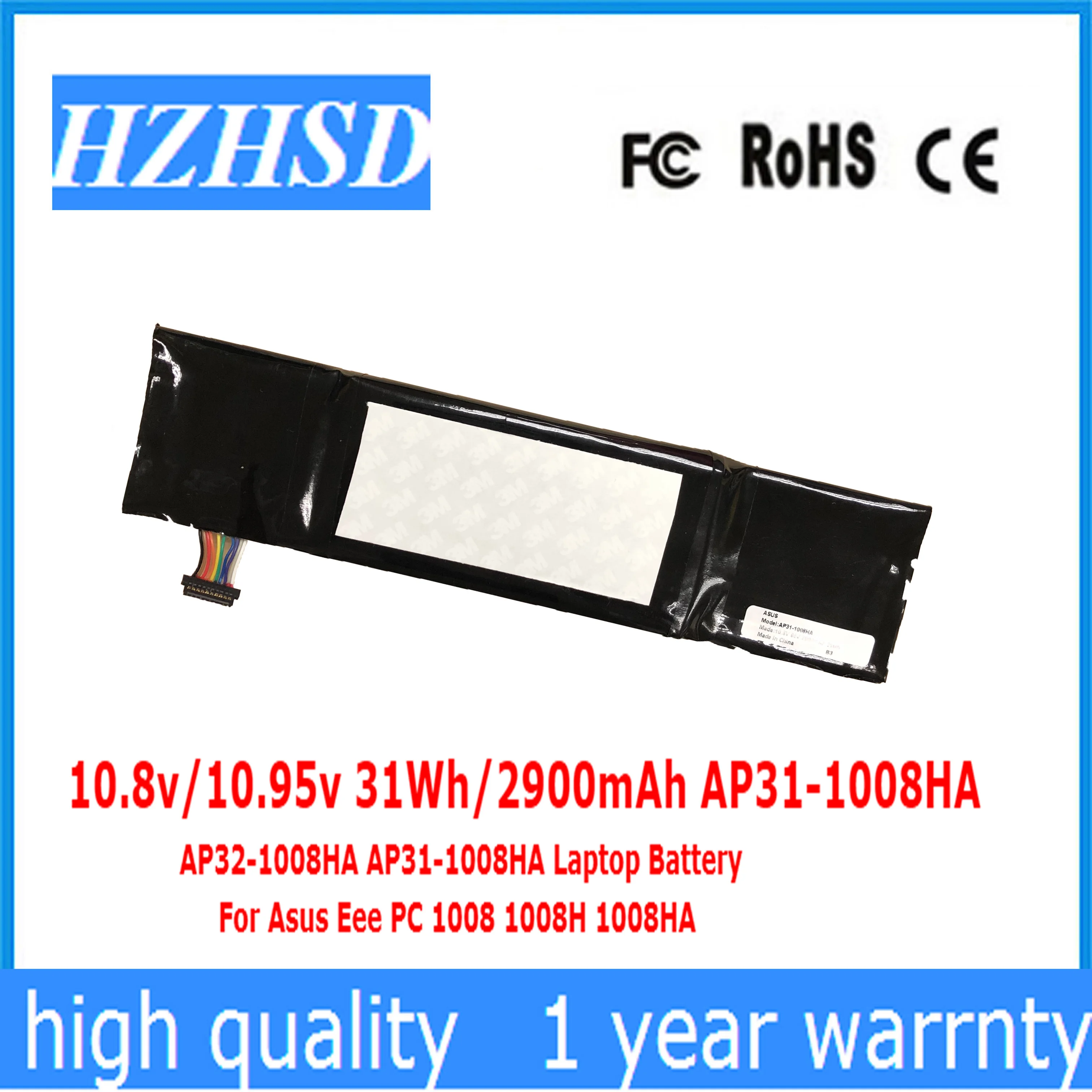Bateria do Portátil para Asus Eee pc 1008 1008h 1008ha 10.8v 10.95v 31wh 2900mah Ap311008ha Ap32-1008ha Ap31-1008ha