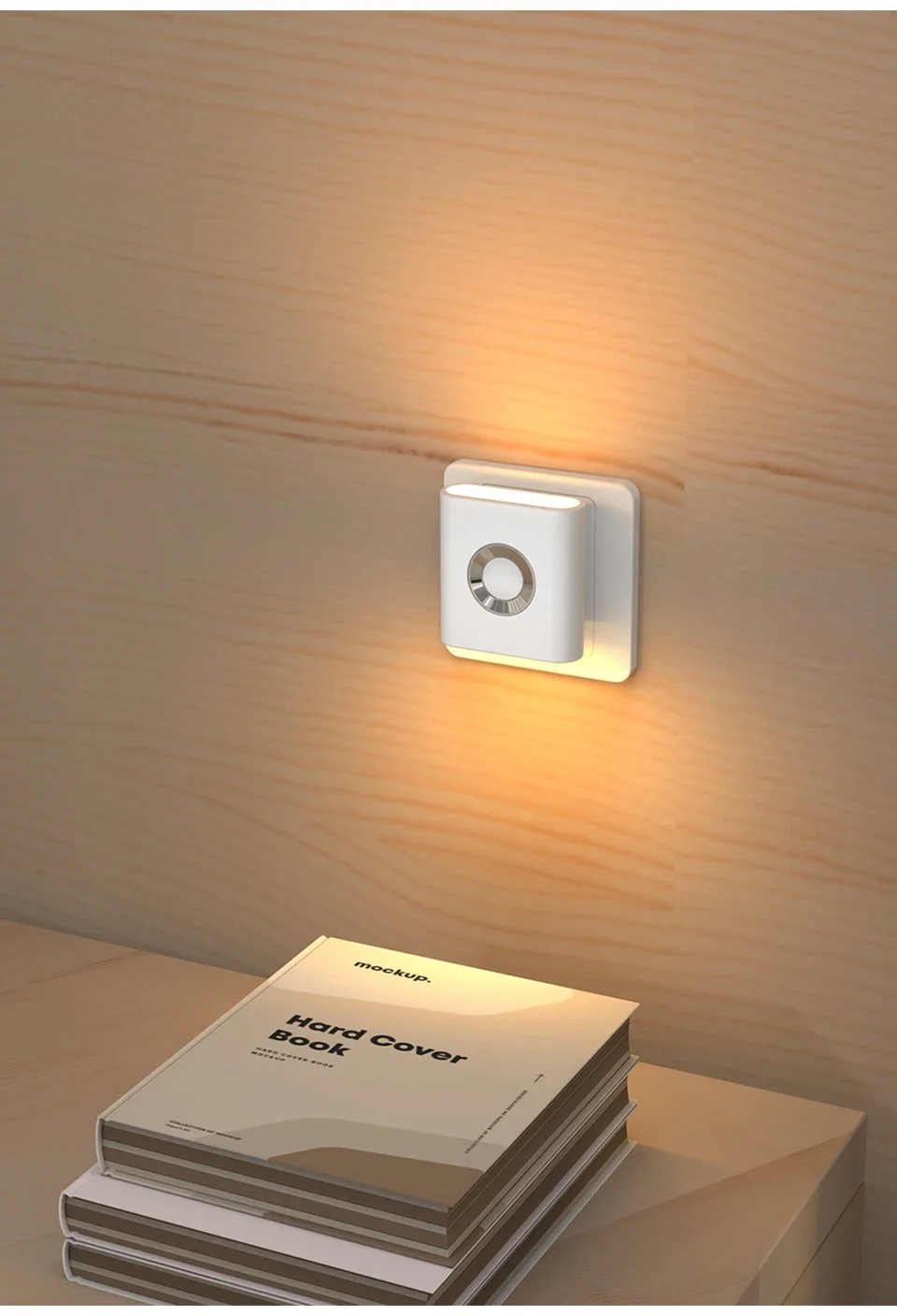 220V EU Plug Socket Night Light with PIR Motion Sensor Dual-head Lighting Warm Night Induction Lamp for Hallway Stairs Bedroom