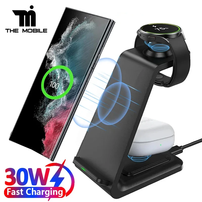 

Беспроводная зарядка 30 Вт Три в одном iPhone 15 14 13 12 11 Pro Max Apple Watch Airpods Xiaomi Интернет Рис Huawei Samsung Galaxy S23 24 22 21 Ultra Galaxy Buds Беспроводная зарядка