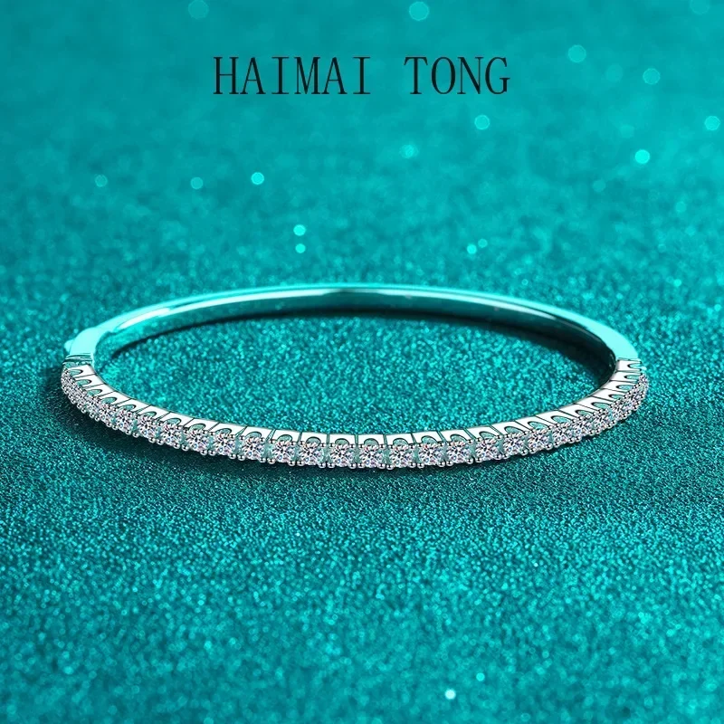 

HAIMAITONG New Deyi PT950 platinum bracelet Full Star studded Moissanite bracelet Light luxury high sense bracelet