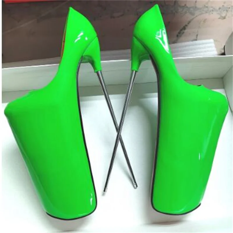 

Sexy 30cm Platform High Heels Shoes Woman Large Size 47 Green Red White Heeled Party Pumps Nightclub Stripper Fetish Shoes