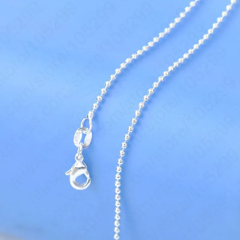 Fashion Beads Chain Necklace 925 Sterling Silver Length 16-30 Inch Collar Jewelry Accessores Wholesale Droshipping Hot