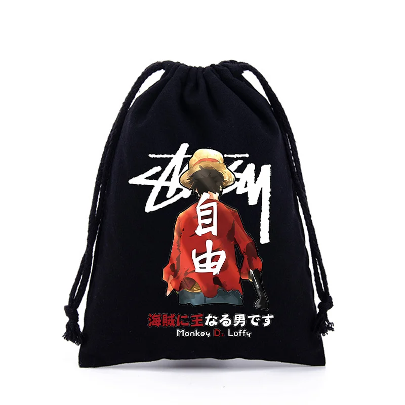 One Piece Drawstring Bag Cartoon Anime Luffy Zoro Anime Figure Boys Girls Handbags Storage Party Candy Loot Decora Pouches Gift view 2