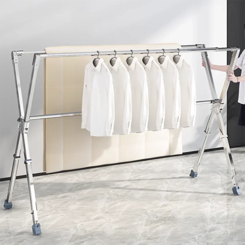 Long Movable Hanger Rack Nordic Pretty Adults Foldable Organizer Hanger Rack Kids Trouser Percheros Para Ropa Home Furniture