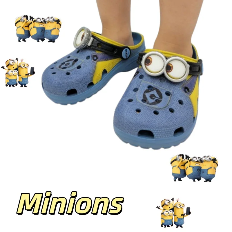 Calzado Infantil Tipo Minions, Antideslizante, Ligero, Desodorante, para Usar en Exteriores, Zapatos de Playa, Zapatos con Orificios