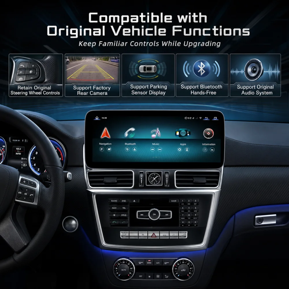 For Mercedes-Benz ML-Class GL-Class 2013-2015 12.3 Inch Android 13 Car Navigation ,  multimedia player, Plug and Play