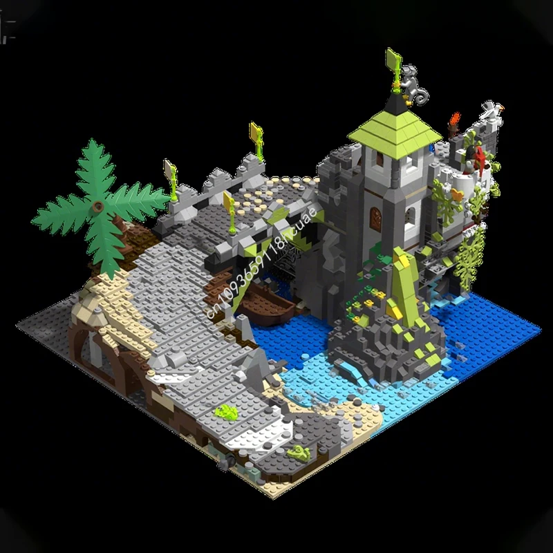 1577pcs MOC Lime Tower Pirates Building Blocks Christmas Gift Innovative STEM Assembly Project Kit Perfect for Developing Skills