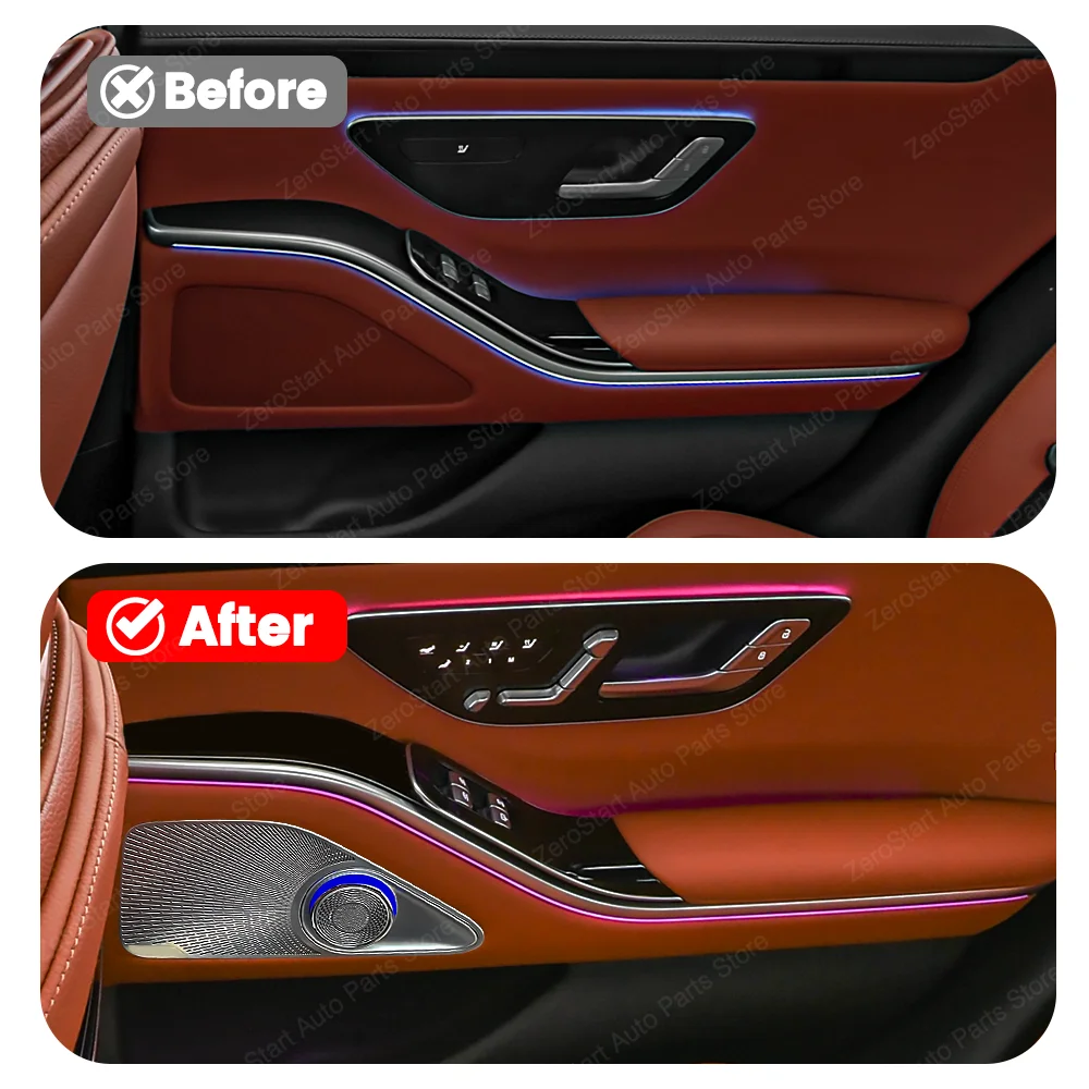 For Mercedes Benz W223 Rear Door Tweeter Car Rotating Treble Speaker Ambient Lighting New S class S450L Speaker 64 Colors Led