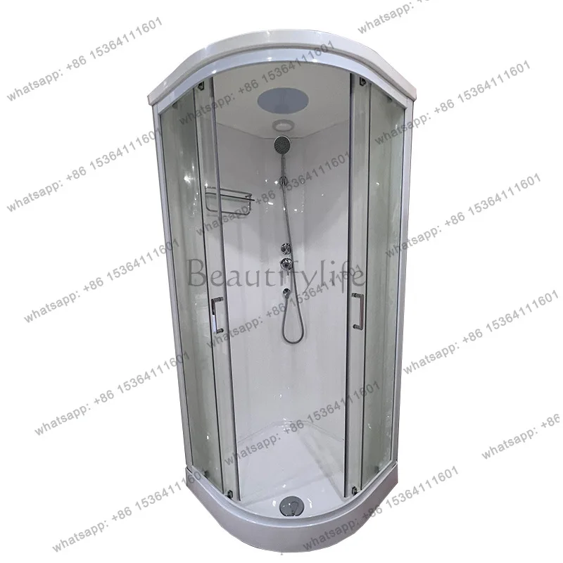 

High-end fan-shaped integral room thickened 6MM tempered glass acrylic backplane bath room
