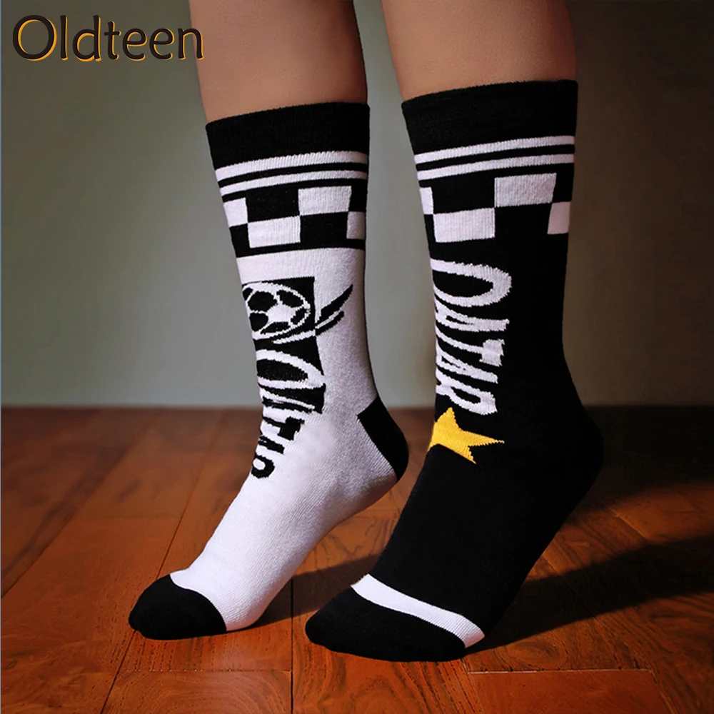 High Quality Combed Cotton Socks Brazil Germany USA Portugal Qatar Argentina Men Football Socks Couples Cartoon Street Trend Sox