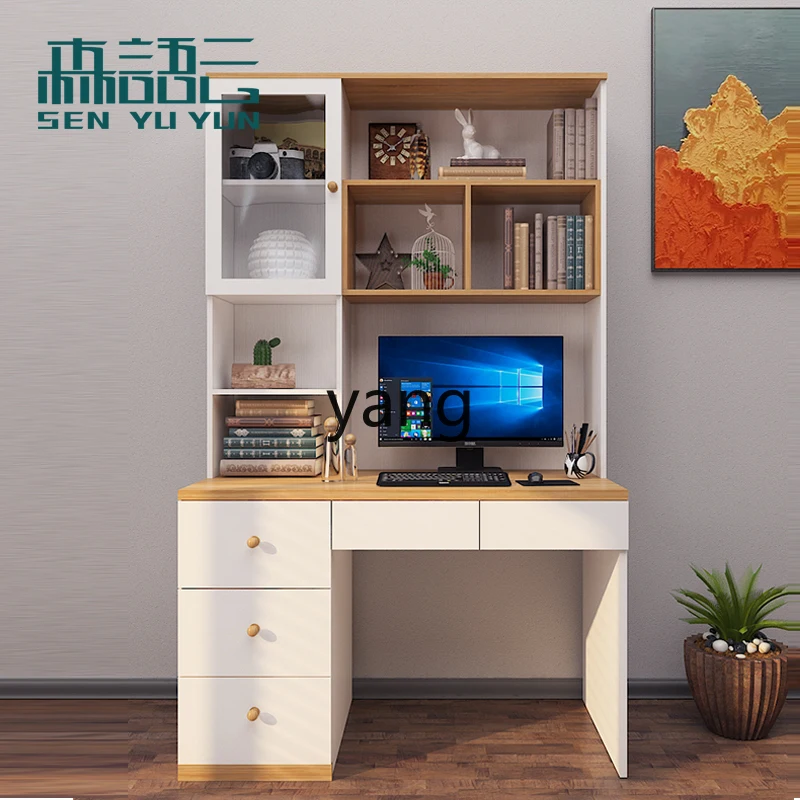 

LMM simple desk cabinet small apartment desk integrated computer desk desktop simple table