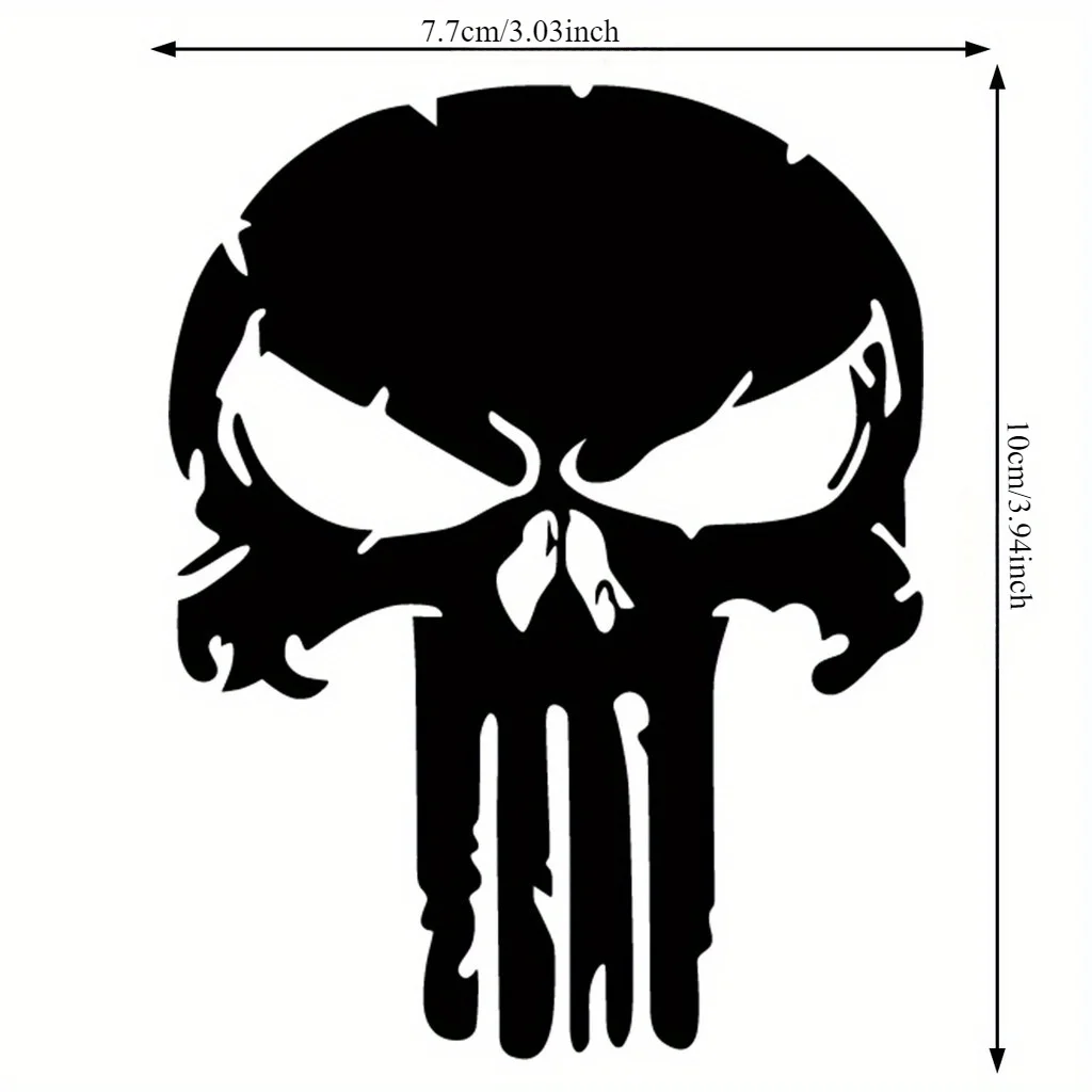 Cartoon Skull Punisher Sanctioner Reflective Car Decorative Sticker Motorbike Scratch Masking Sticker Waterproof Decal